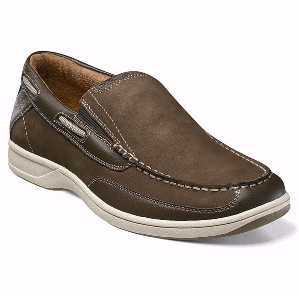 Florsheim Lakeside Stone Nubuck Leather Moc Toe Casual Shoes (USA Men Size)