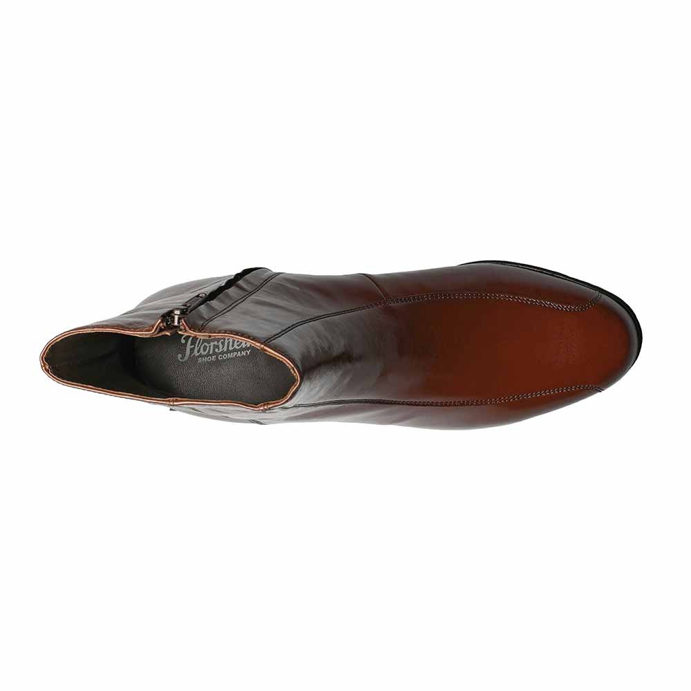 Florsheim Duke Cognac Smooth Leather Bike Toe Side Zipper  display picture 1