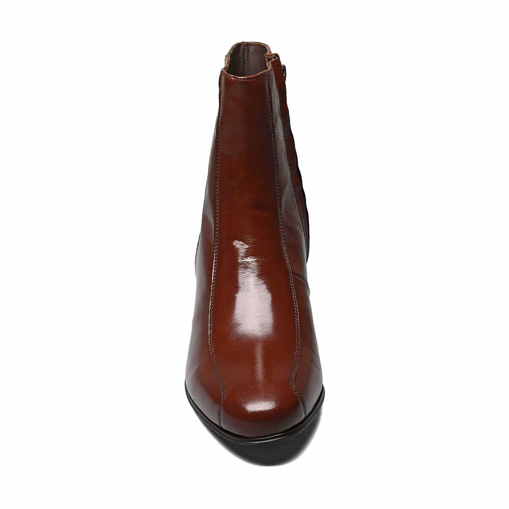 Florsheim Duke Cognac Smooth Leather Bike Toe Side Zipper  display picture 2