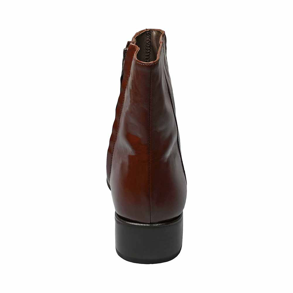 Florsheim Duke Cognac Smooth Leather Bike Toe Side Zipper  display picture 3