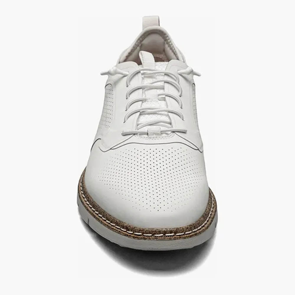 Stacy Adams Synchro White Plain Toe Elastic Casual Lace Up 