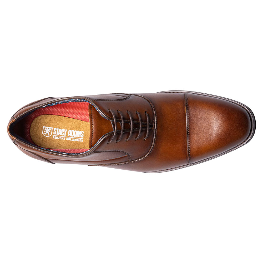 Stacy Adams Kallum Cap Toe Dress Shoes Burnished Cognac Brown Mens 8.5 M Work Stacy Adams Men main image 4