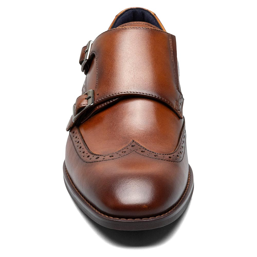 Stacy Adams Karson Cognac Wingtip Double Monk Strap Dress  display picture 2