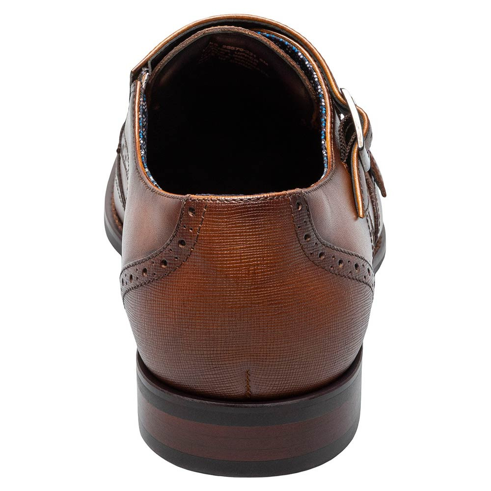 Stacy Adams Karson Cognac Wingtip Double Monk Strap Dress Shoes (USA Men  Size) | eBay