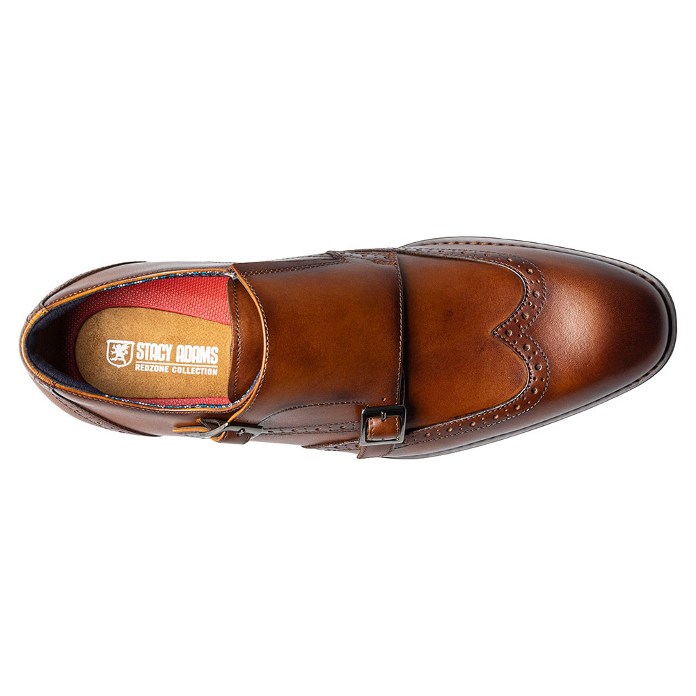 Stacy Adams Karson Cognac Wingtip Double Monk Strap Dress  display picture 1