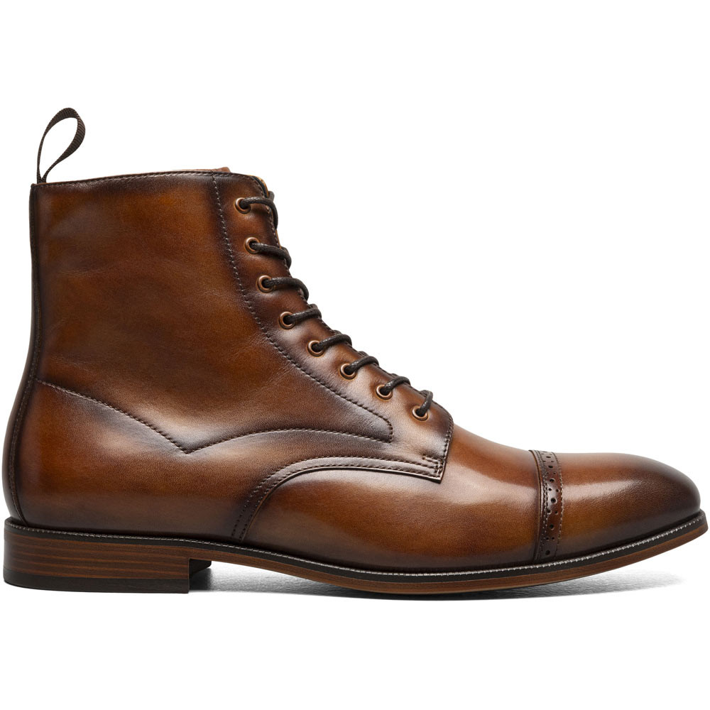 Stacy Adams Henry Tan Smooth Leather Cap Toe Lace Up Boot  display picture 2