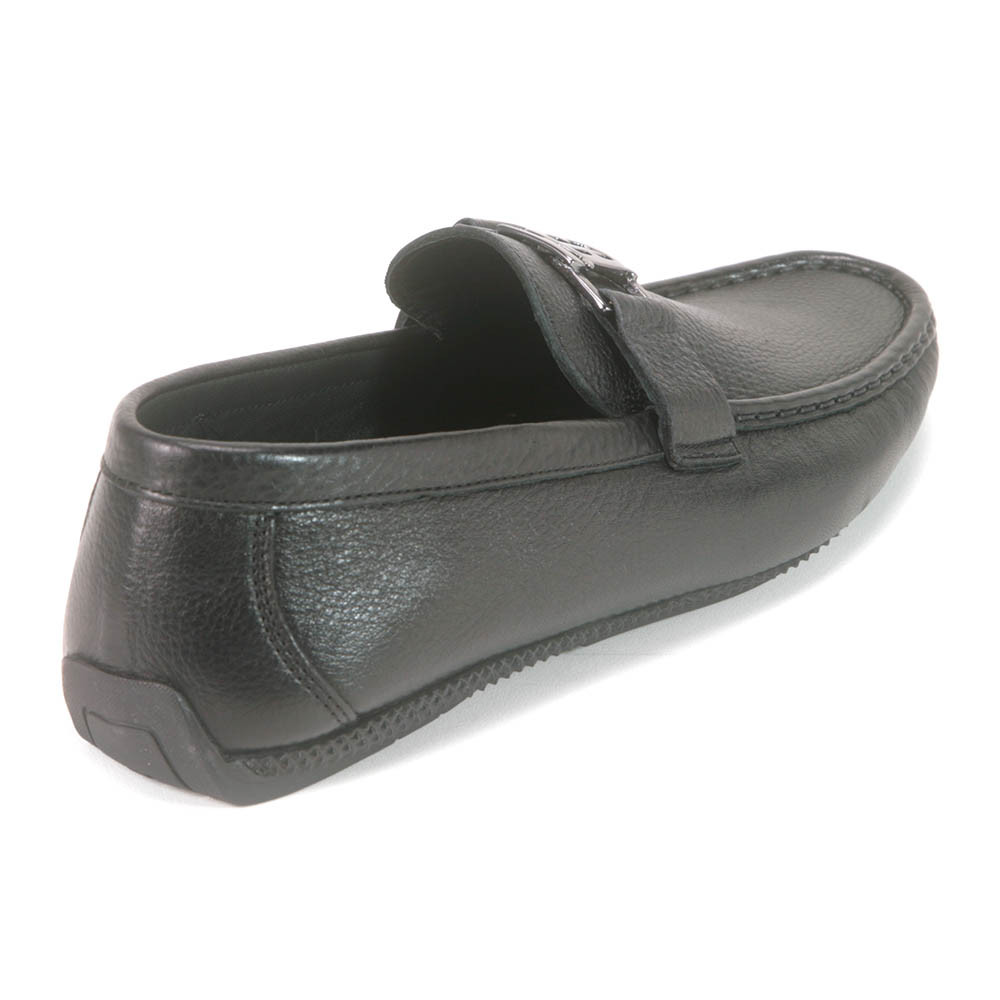 Sigotto Uomo Black Soft Leather Driving Loafer with B Logo  display picture 3