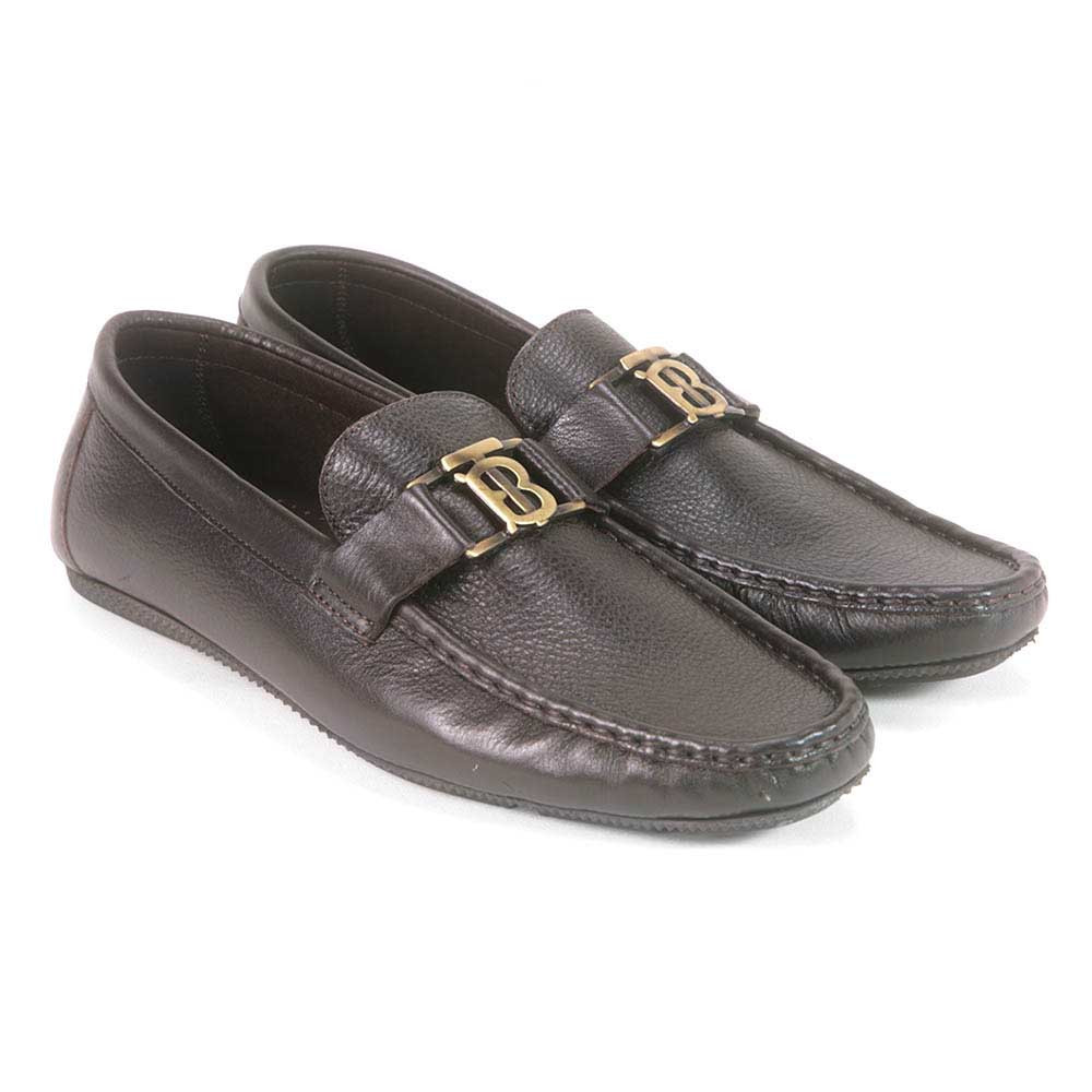 Sigotto Uomo Brown Soft Leather Driving Loafer with B Logo - Picture 12 of 30