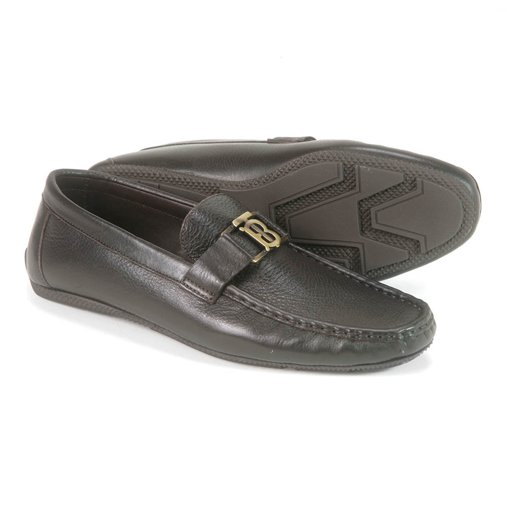 Sigotto Uomo Brown Soft Leather Driving Loafer with B Logo - Picture 21 of 30