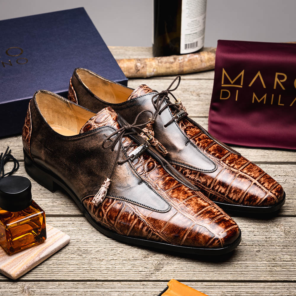 Marco Di Milano Men's Anzio Alligator & Calfskin Derby in Orix