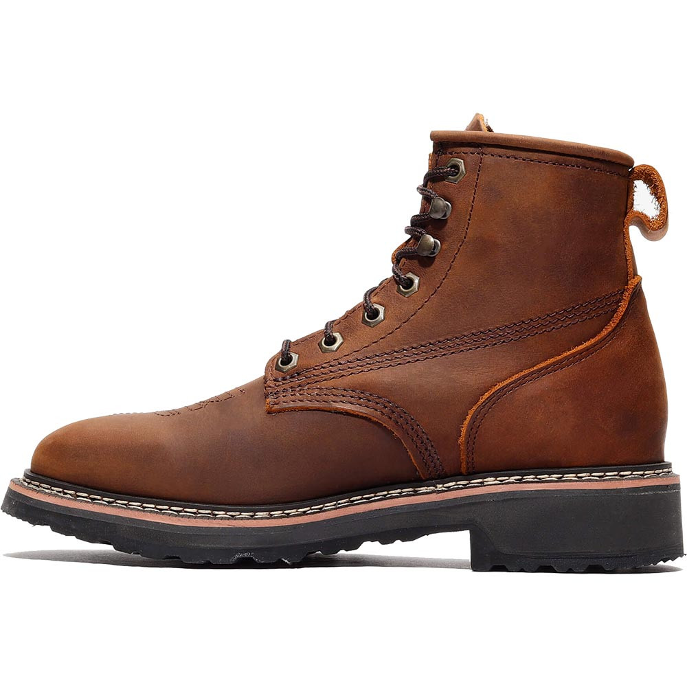 Bonanza Rancher GRIT 6" Crazy Brown Square Toe Lacer Boots - Picture 9 of 10