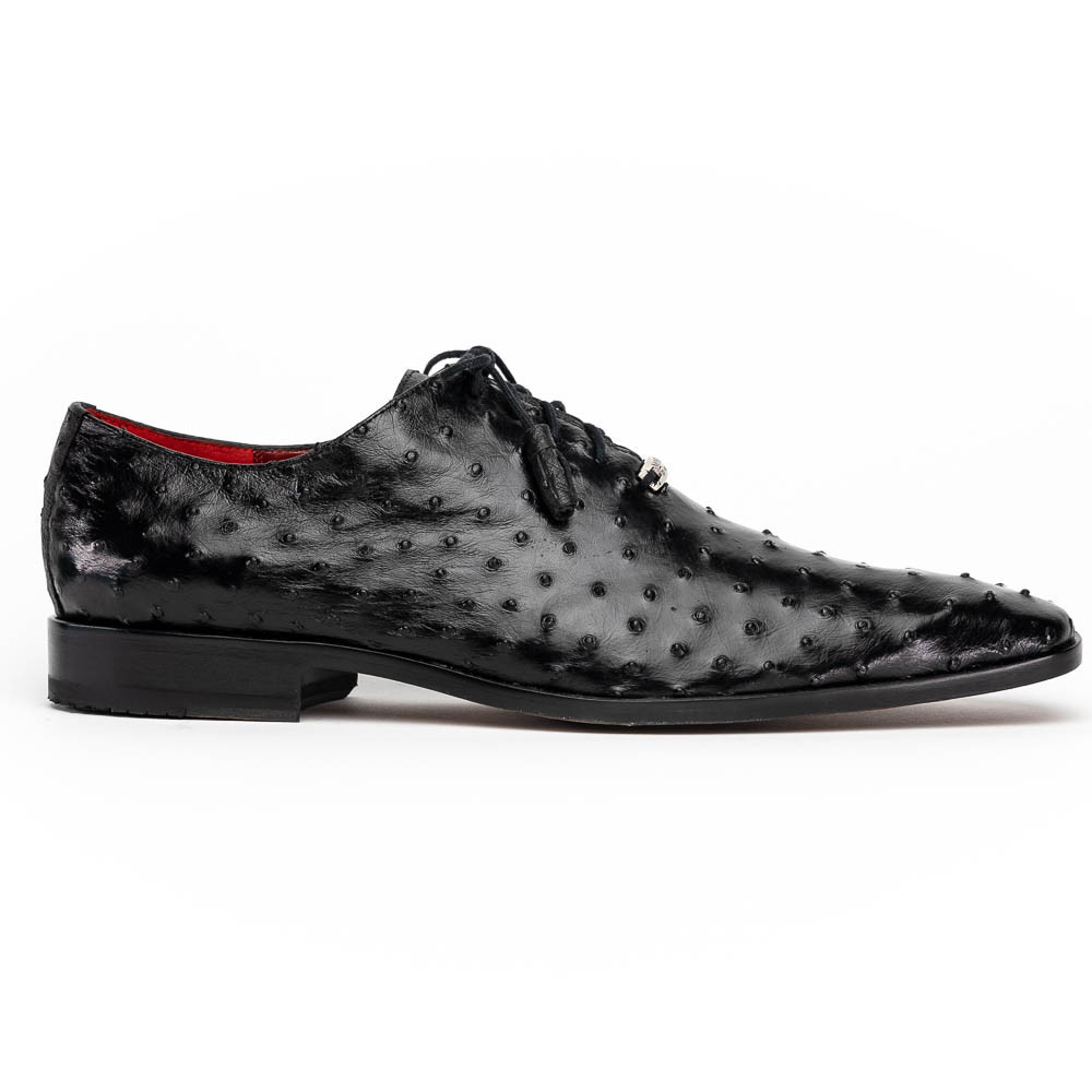 Criss Herren Schwarz Vollschaft Straußenhaut Oxford Schuhe | Marco Di Milano - Bild 7 von 16