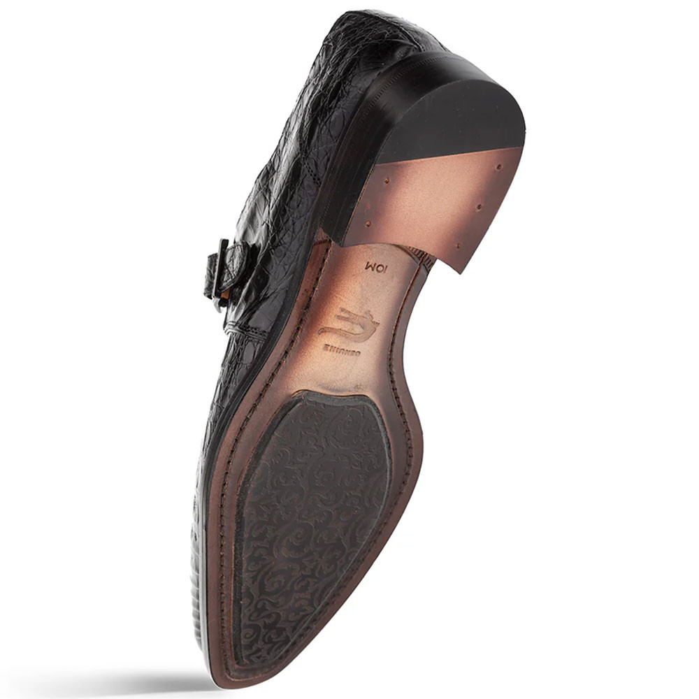 Mezlan Gigolo Black Crocodile Single Monk-Strap Loafers | eBay display picture 3