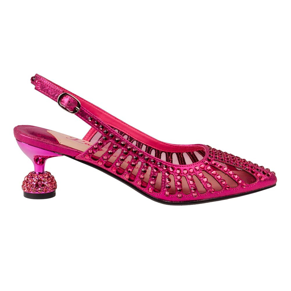 Lady Couture Rosita Fuchsia Mesh Strass Slingback mit 2" Absatz - Bild 7 von 40
