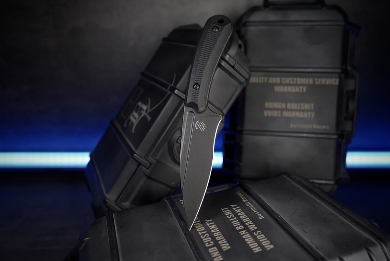 Bastinelli Creations SIN Industrial Dark Stonewashed Blade w/ Kydex