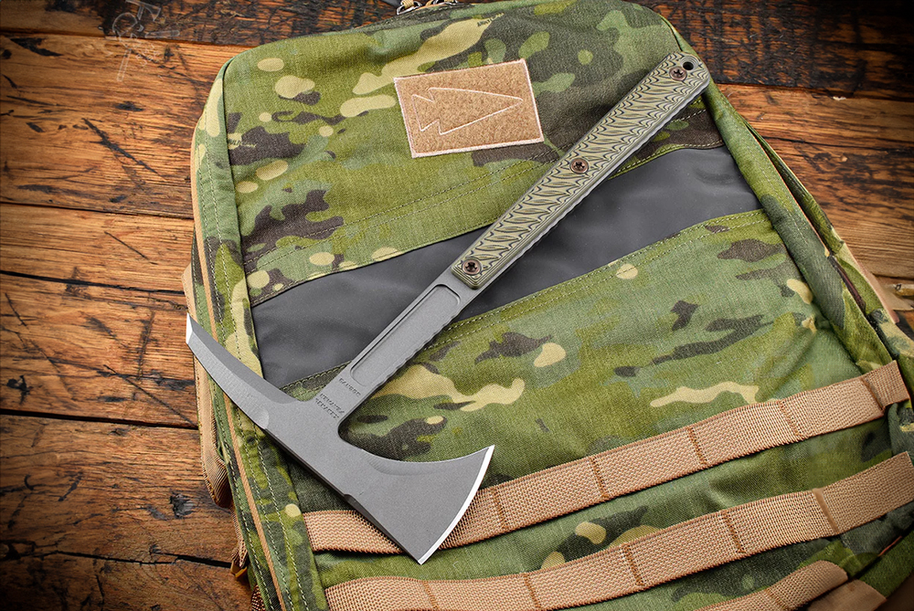RMJ Tactical Kestrel Feather Tungsten Cerakote Finish w/ G-10 Handles & Sheath