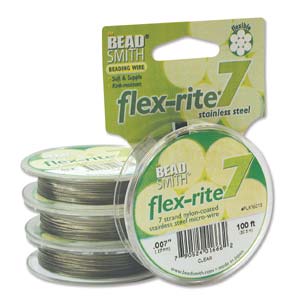 FLEX-RITE Flexrite 7 Strand Beading Wire Nylon Coated Metal 10-1,000 feet CHOICE - Picture 5 of 47