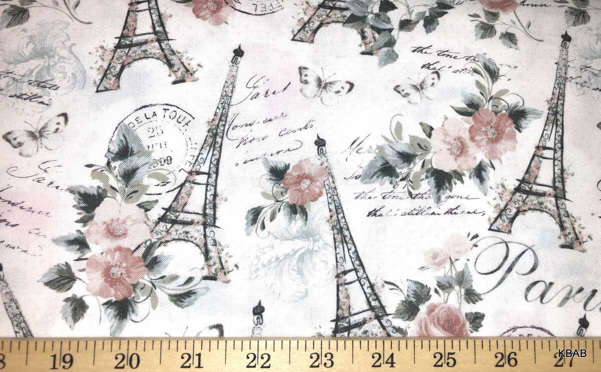 Paris France Pink /& Gray Glitter Eiffel Tower Handcrafted Curtain Valance a1//1