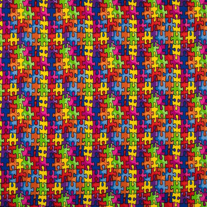 Sold BTY 60/" W Indoor//Outdoor Waterproof Puzzle Fabric 06 AQUA WHITE