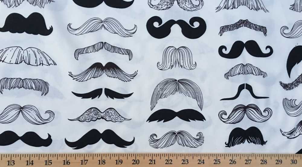 Mustache Alexander Henry Wheres mi Stache Barbero Barba Crema De Tela De Algodón t3//2