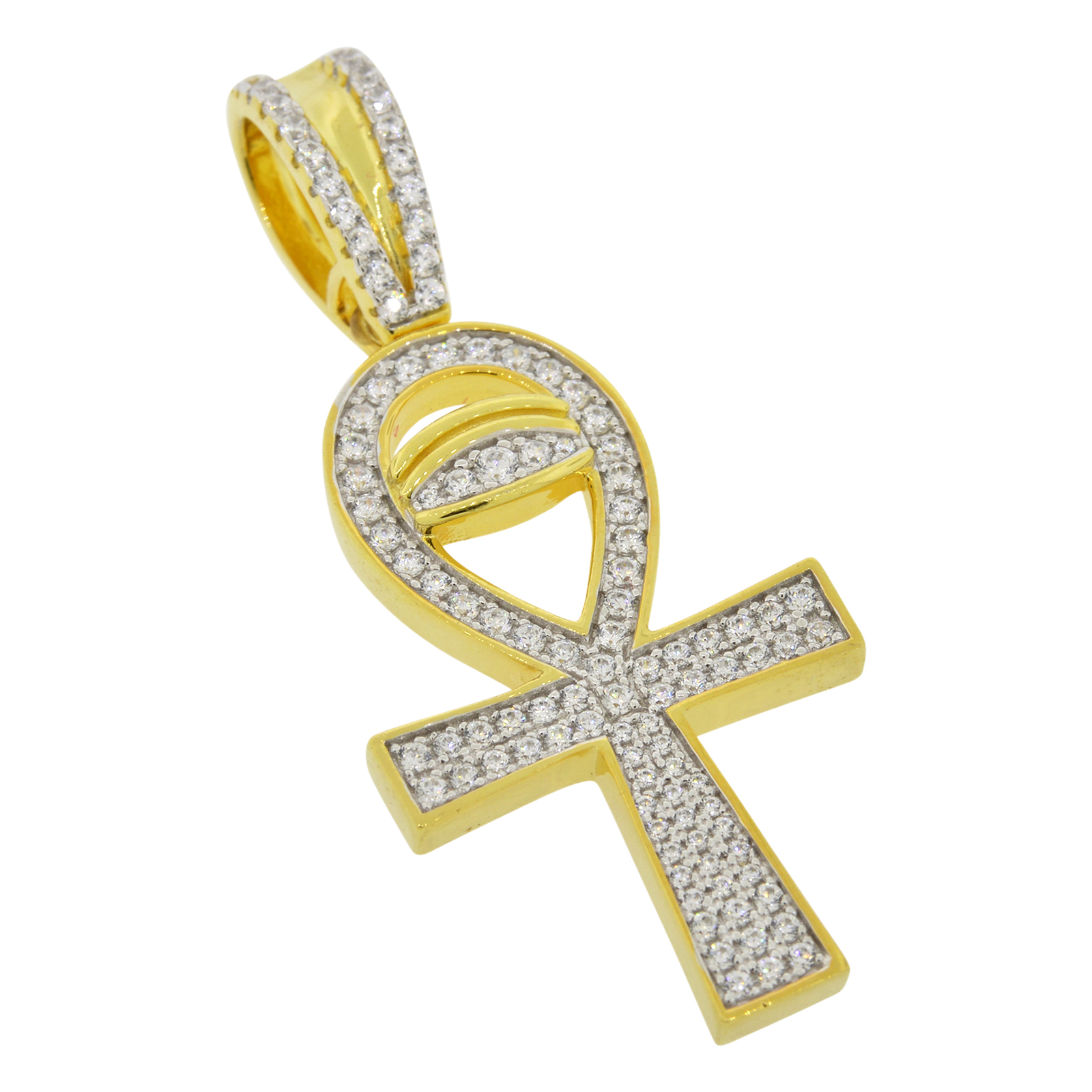 2.20 x 0.90 Mens 10k Yellow Gold Ankh Cross Pendant
