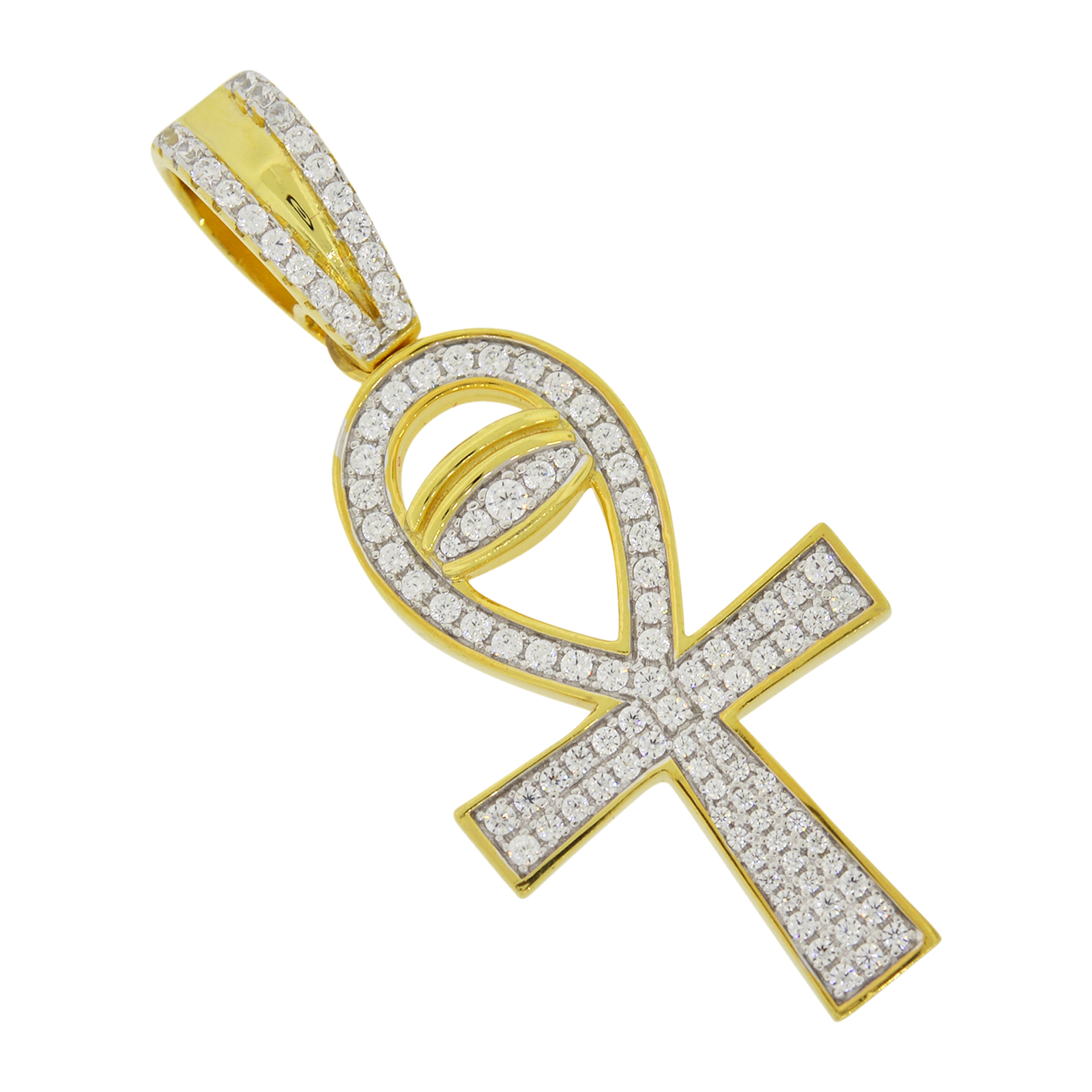 2.20 x 0.90 Mens 10k Yellow Gold Ankh Cross Pendant