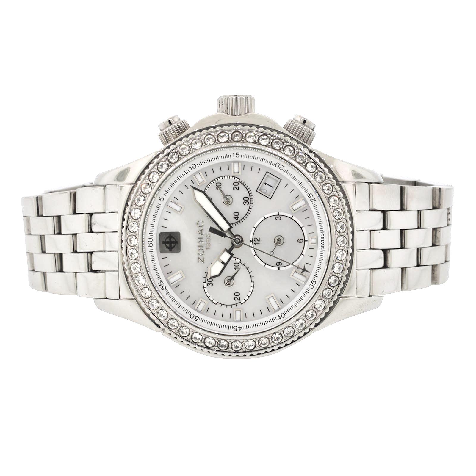 Zodiac Air Dragon Chronograph Watch Swarovski Stones Unisex Watch Steel