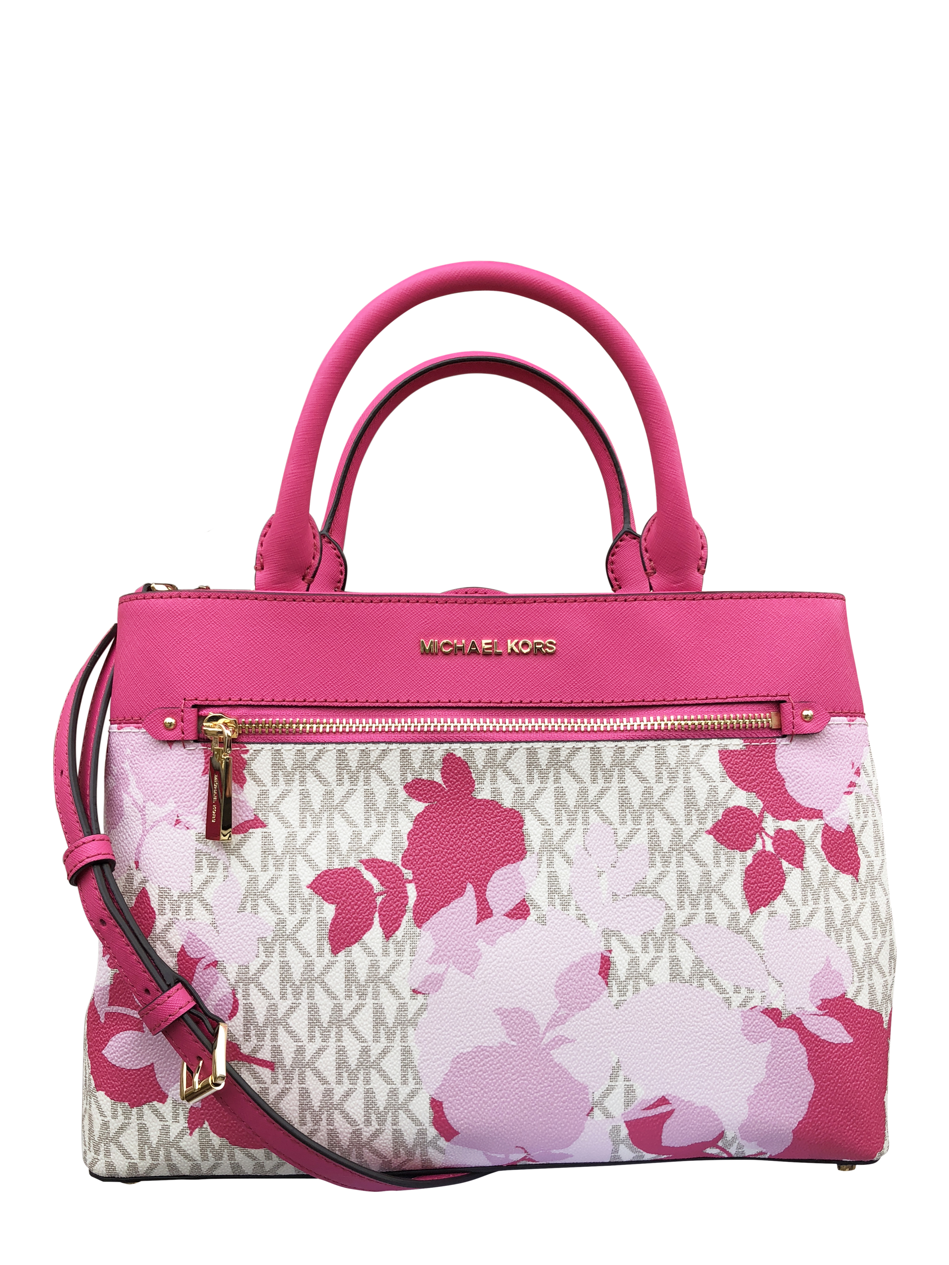 Nwt Michael Kors Hailee Kellen Medium Satchel Crossbody Vanilla Mk Removable Adjule Strap Drop 24