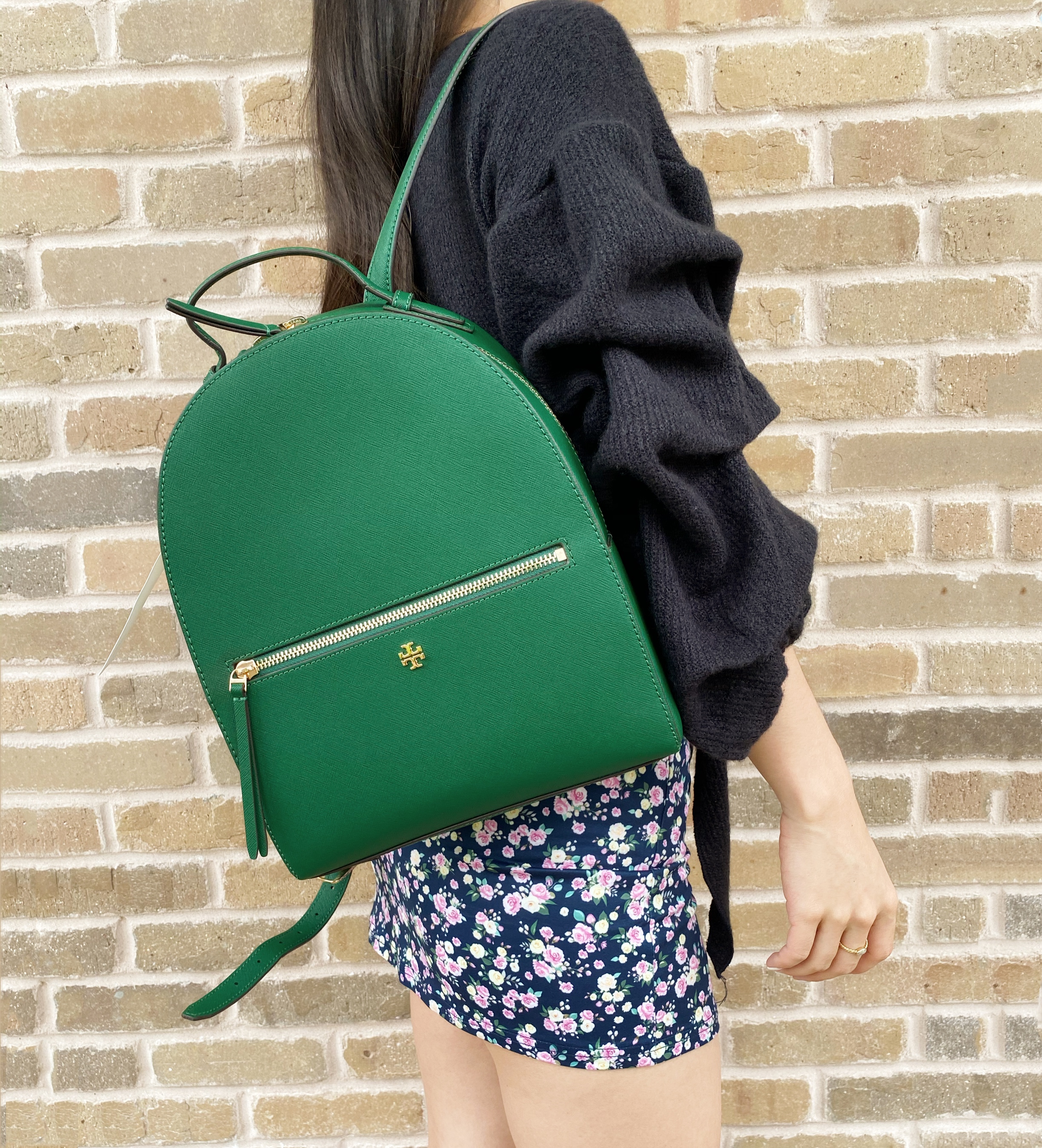 tory burch green backpack