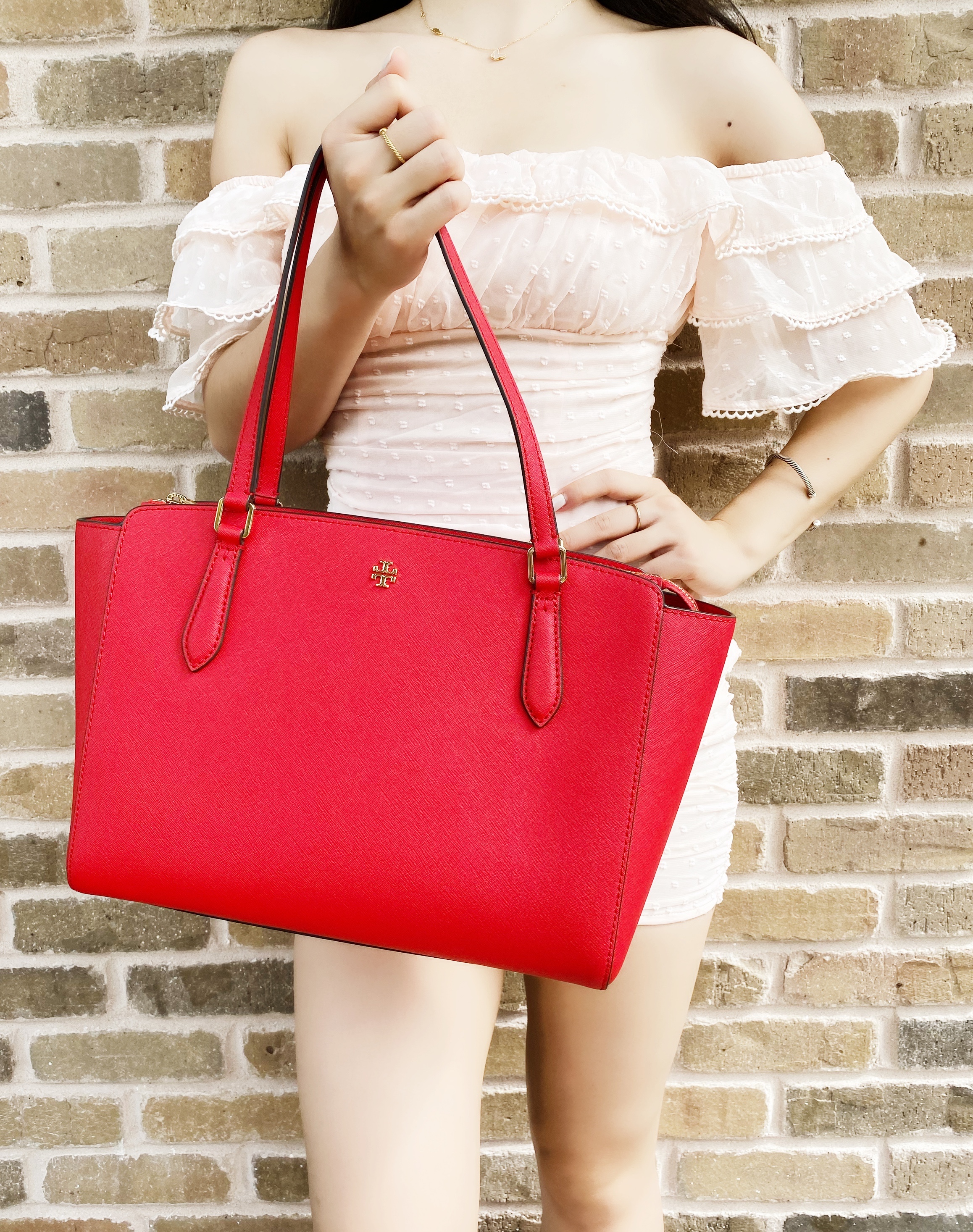 emerson small top zip tote