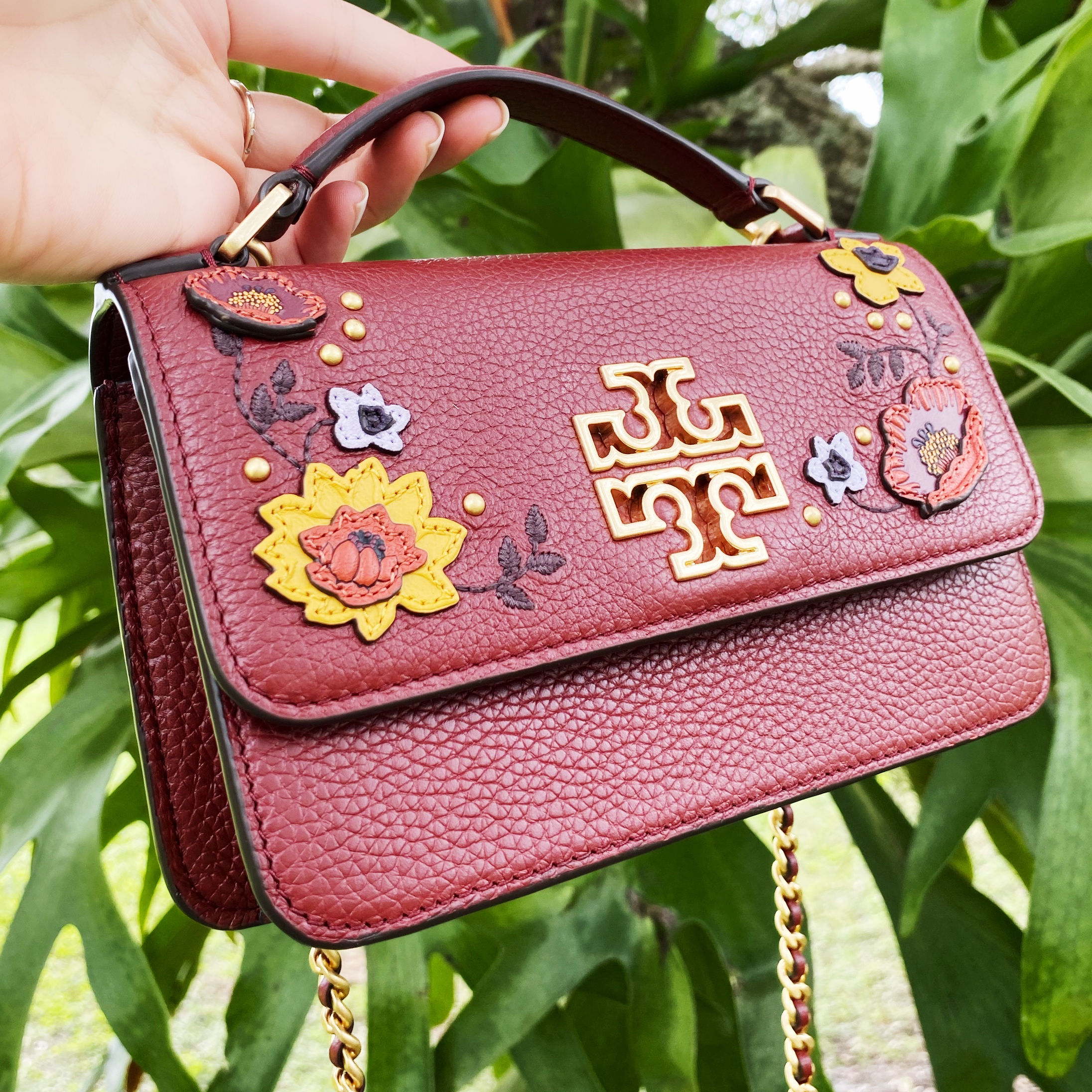 ★セール／即発♪Tory Burch BRITTEN MINI CROSSBODY ★ Tory Burch Britten Mini Top Handle Leather Crossbody Bag