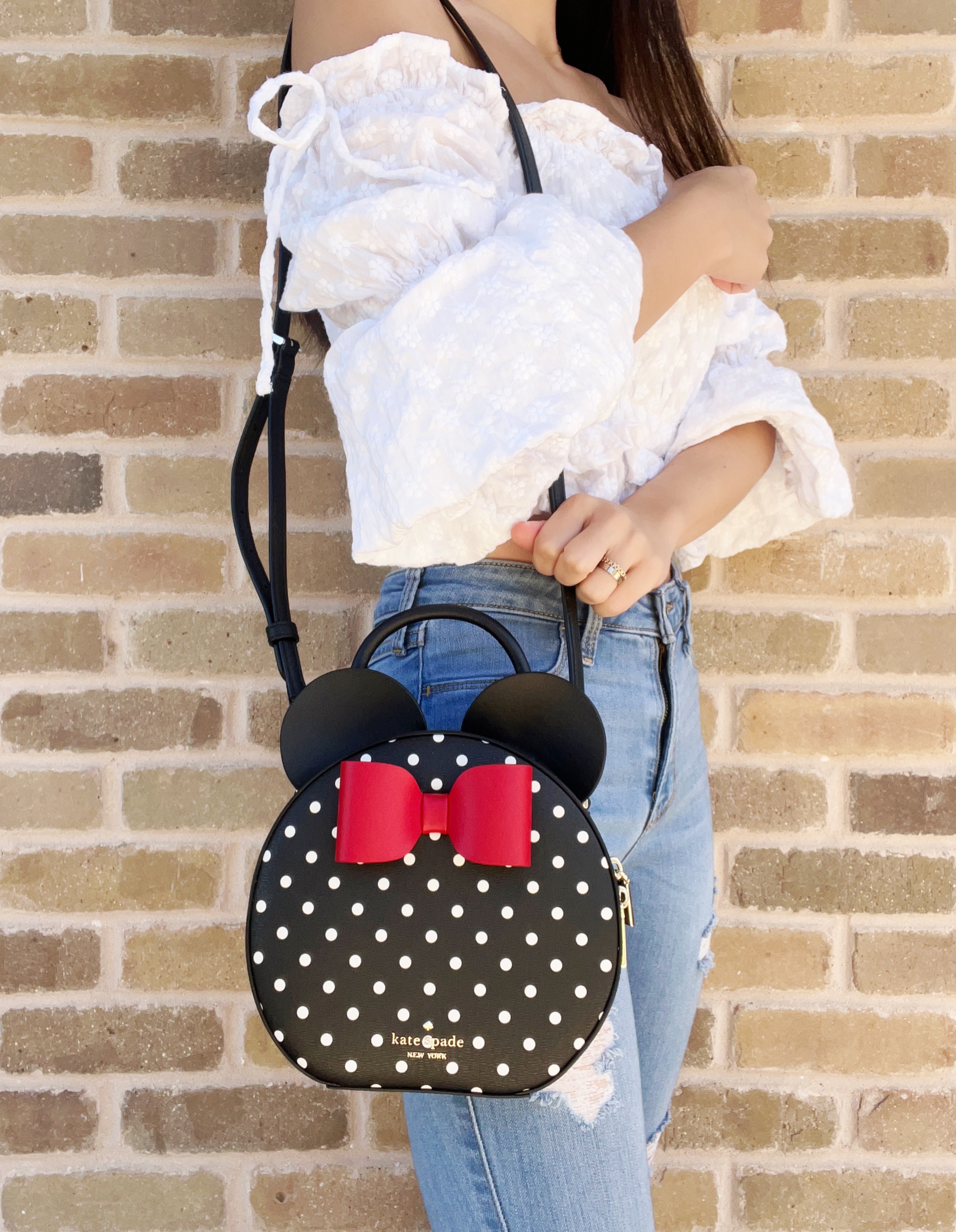 Disney x Kate Spade Minnie Mouse Round Crossbody Bag Black Multi 