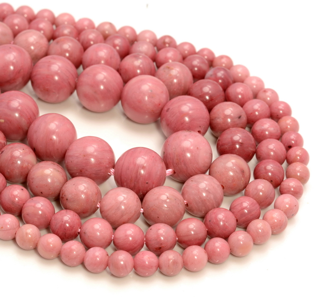 6/8/10mm Natural Smooth Pink Rhodochrosite Round Gemstone Loose Beads 15" AAA 6/8/10mm Natural Smooth Pink Rhodochrosite Round Gemstone Loose Beads 15" AAA