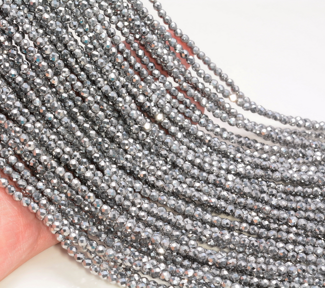 Gold Hematite Gemstone Grd AAA Micro Faceted Round 2mm 3mm 4mm Loose Beads A261