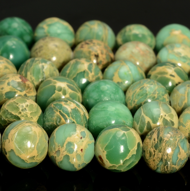 Green Genuine Sea Sediment Terra Jasper Gemstone AAA Round 6mm 8mm 10mm