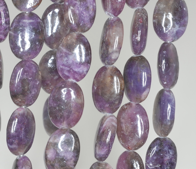 Piedra preciosa de lepidolita púrpura 14X10 mm talla A ovalada 15,5 pulgadas (90188228-659) - Imagen 2 de 4