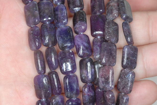 12X8MM Piedra Preciosa Púrpura Oscura Lepidolita Grd A Rectángulo 16 pulgadas (90188386-663) - Imagen 2 de 4