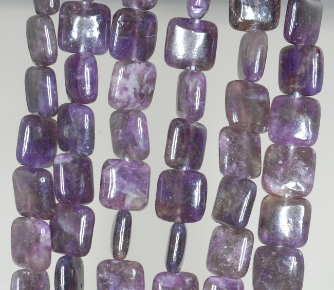 10X10MM Purple Lepidolite Gemstone Grd A Square 15.5 inch (90188394-668)