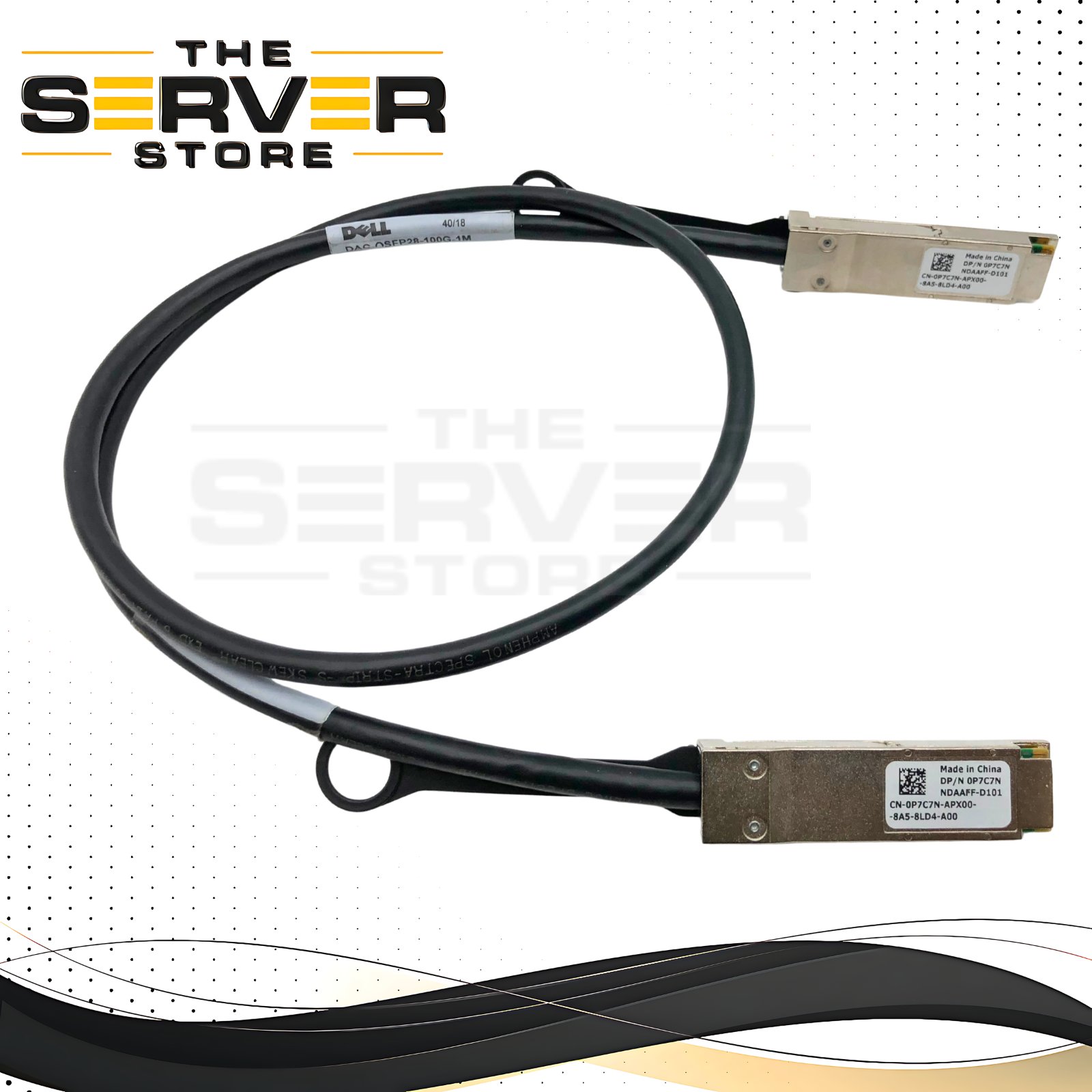 Dell Amphenol 100GbE QSFP28 to QSFP28 Passive DAC Cable 1M P7C7N