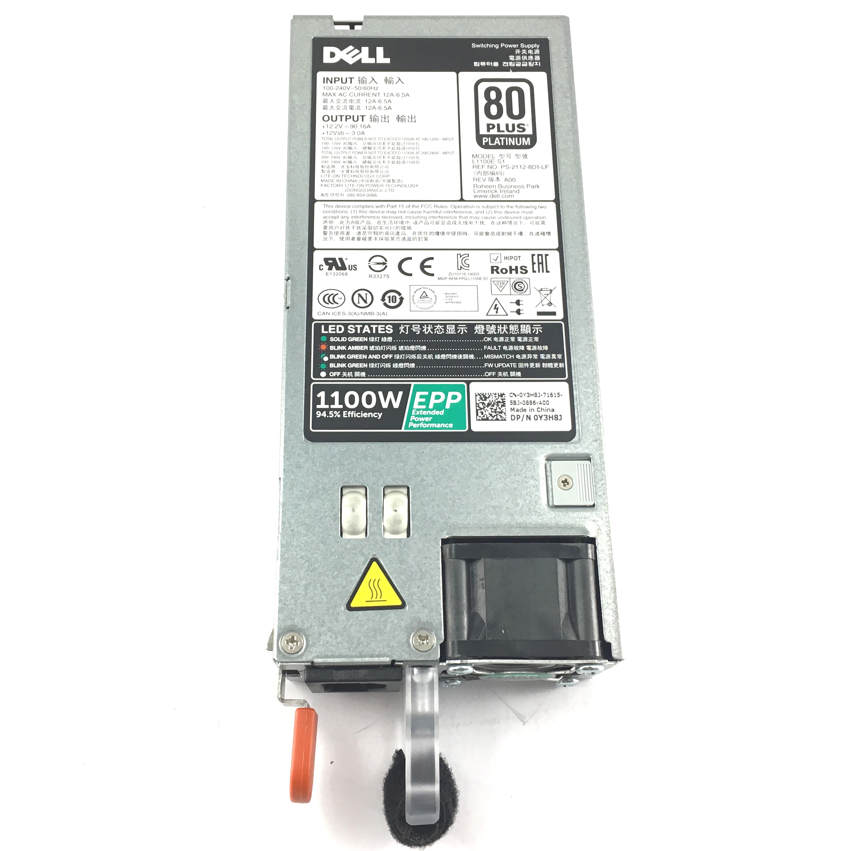 0Y3H8J Dell 1100W Power Supply For PowerEdge R630 R730 R730xd eBay