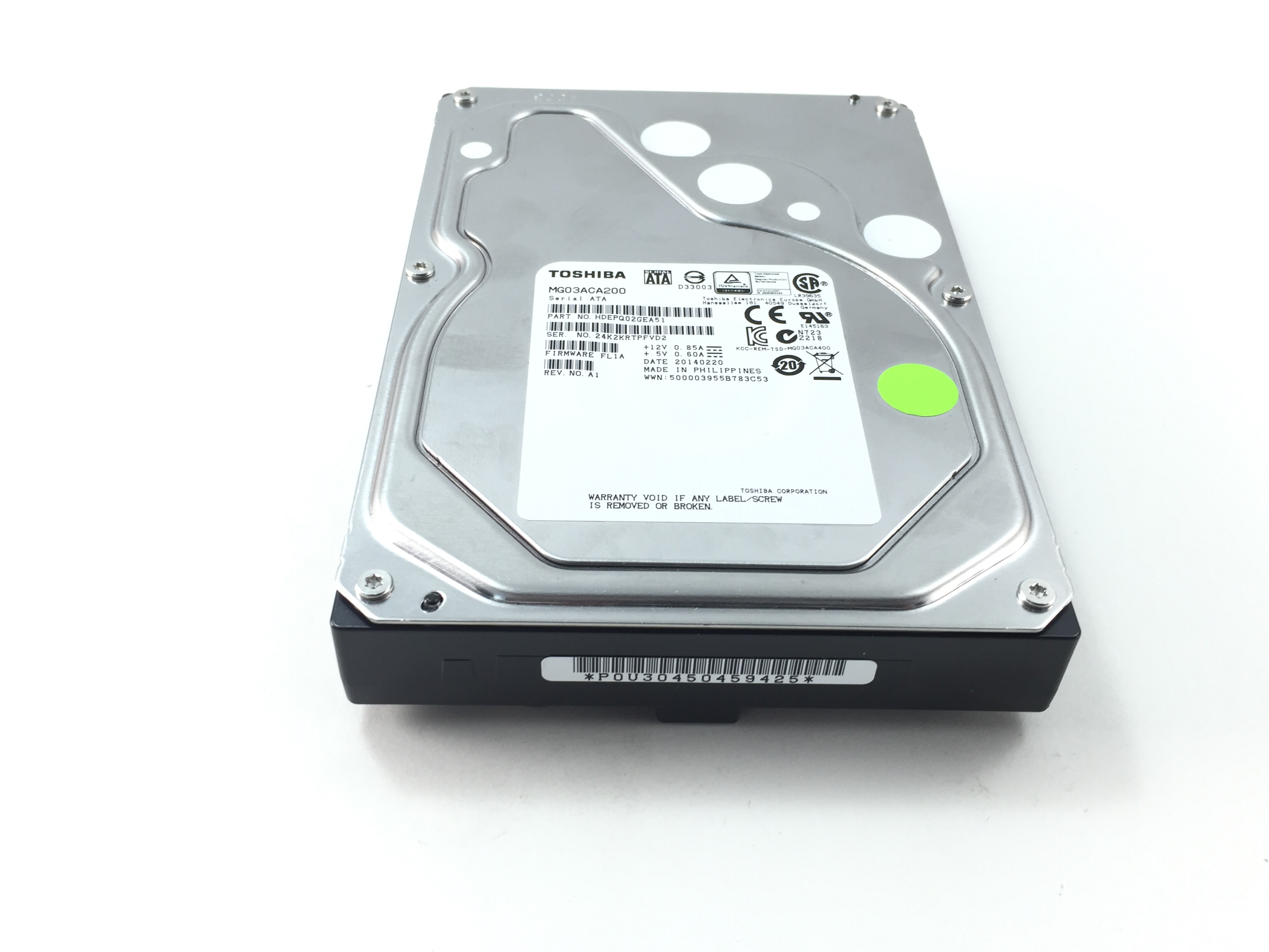 MG03ACA200 Toshiba Enterprise 2TB 7.2K 6Gbps SATA 3.5'' Hard Drive ...