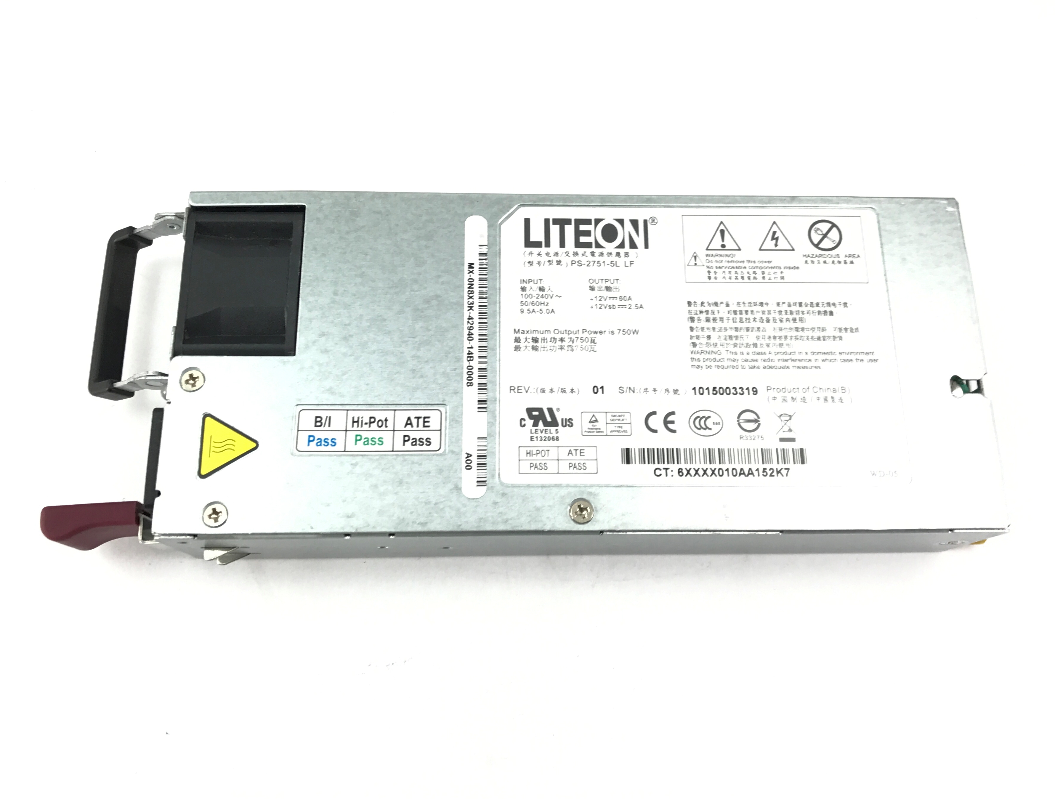 Genuine Dell Poweredge C6100 Power Supply 750W PS-2751-5L LF 0N8X3K N8X3K