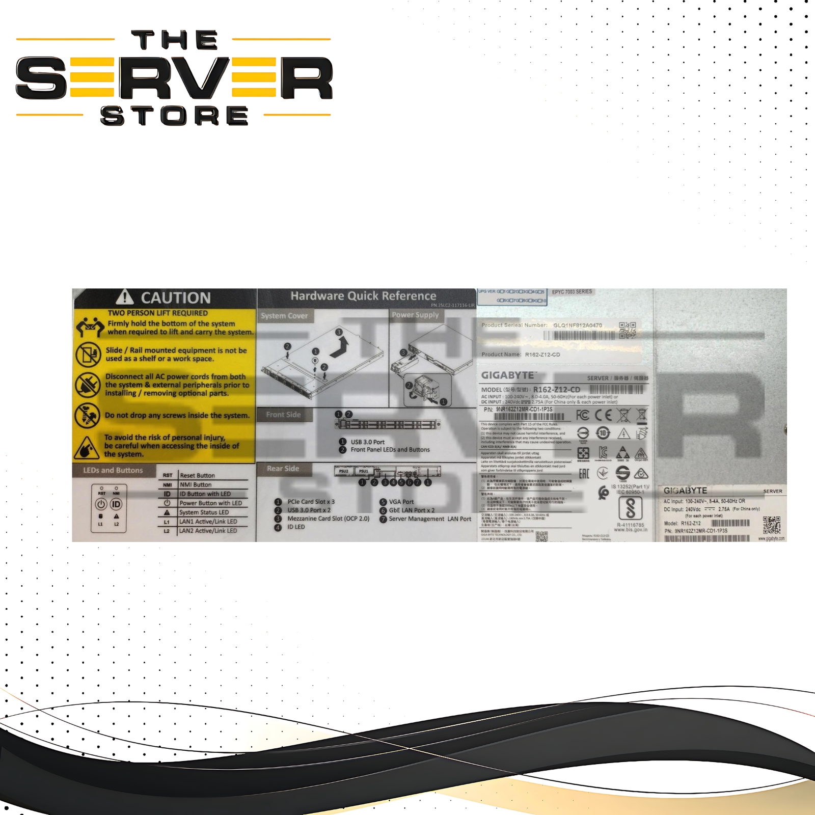GigaByte R162-Z12-CD AMD EPYC 7002/7003 4x M.2 NVMe MZ12-HD4
