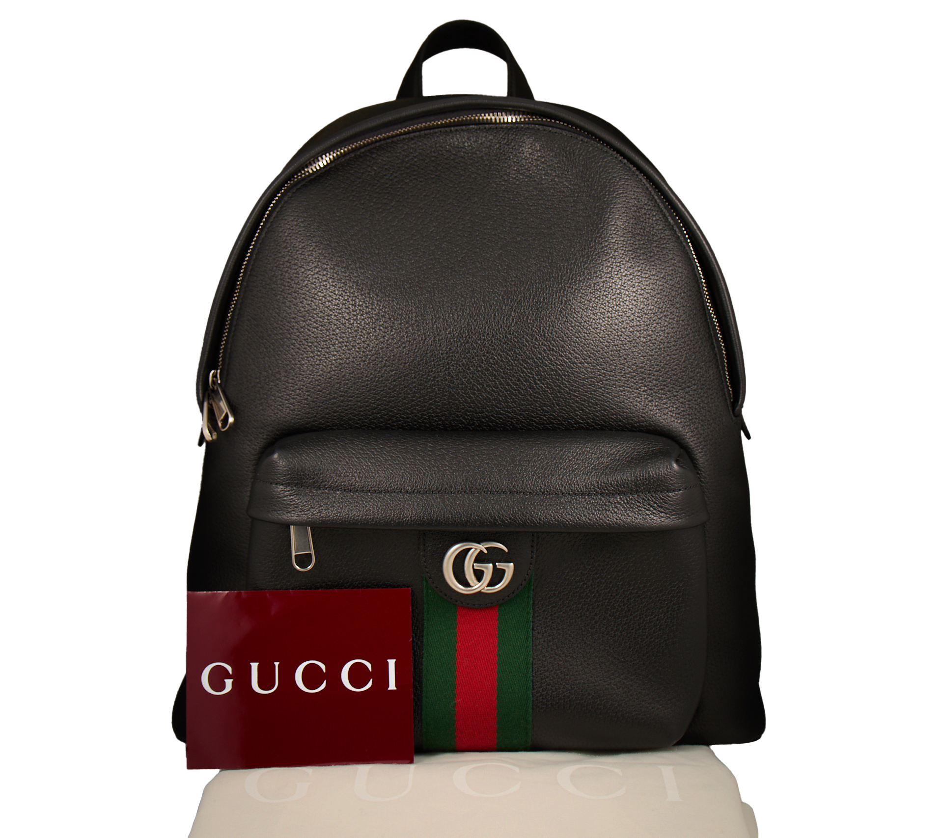 Gucci Black Leather Ophidia Medium Backpack W/Dustbag | eBay