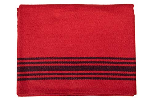 Farm Blue Military Wool Blanket - Heavy Duty Medium to High Camping Blanket