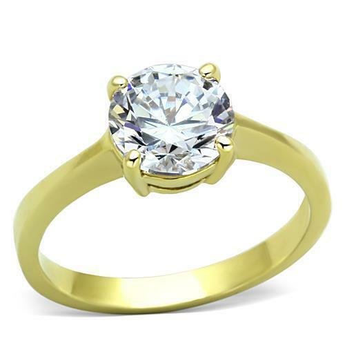 Brillant 2 kt runder Zirkon CZ AAA vergoldet Verlobungsring Tk1405 - Bild 6 von 7
