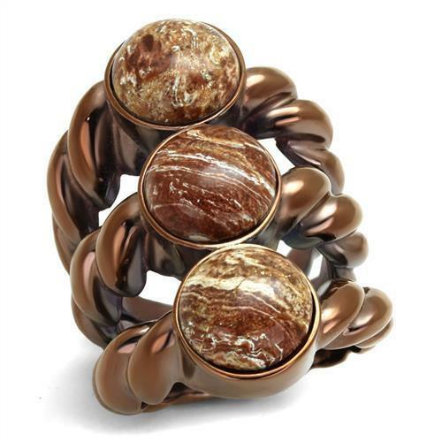 Anello Donna Ip Light Caffè Oligoclase Semiprezioso Multicolore 5-10 Tk3081 - Foto 5 di 5