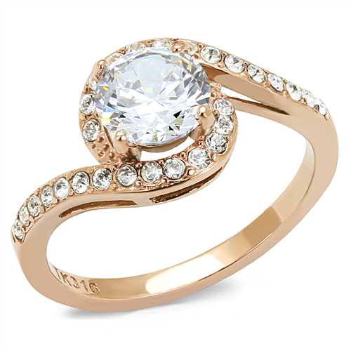 Brillant 1.28Ct Round AAA Grade Cubic Zircon CZ Rose Ip Engagement