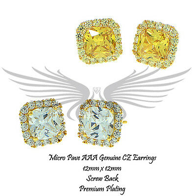 Men'S AAA Grade Micropaved CZ Cubic Zircon Gold Plated Stud Earrings Mpczer81Xx - Bild 8 von 9