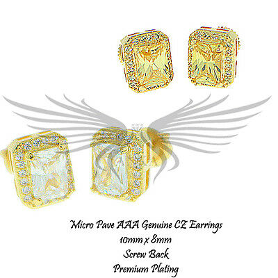 Men'S AAA Grade Micropaved CZ Cubic Zircon Gold Plated Stud Earrings Mpczer81Xx - Bild 9 von 9